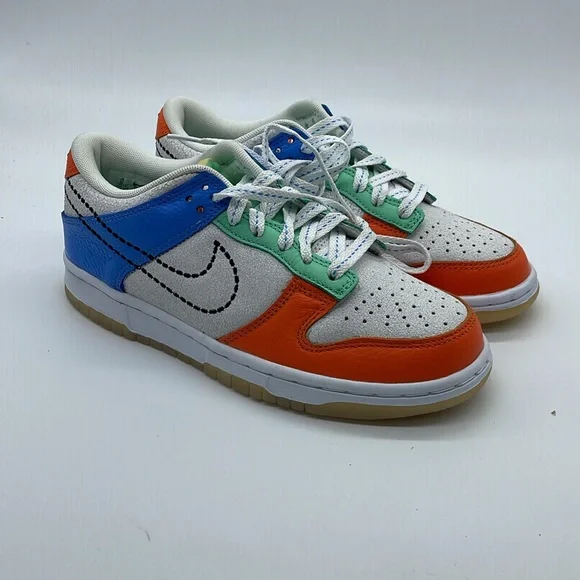 Used Nike Dunk Low Nike 101 GS Sneakers Shoes White DX3363-100 - Picture 2 of 5